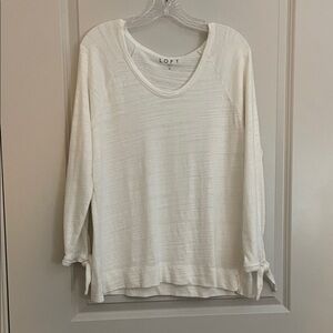 LOFT Women's Cream Tie-Sleeve Sweatshirt
